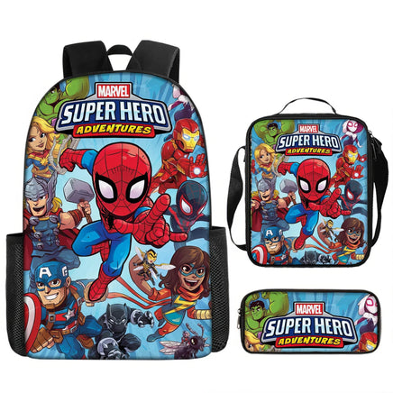 Spiderman Backpack Three Piece Set for Boys Elementary School Students Cartoon Backpack - Lusy Store LLC