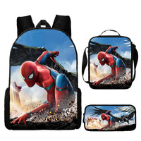 Spiderman Backpack Three Piece Set for Boys Elementary School Students Cartoon Backpack - Lusy Store LLC