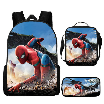 Spiderman Backpack Three Piece Set for Boys Elementary School Students Cartoon Backpack - Lusy Store LLC