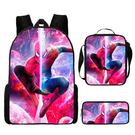 Spiderman Backpack Three Piece Set for Boys Elementary School Students Cartoon Backpack - Lusy Store LLC