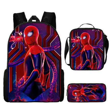 Spiderman Backpack Three Piece Set for Boys Elementary School Students Cartoon Backpack - Lusy Store LLC