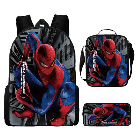 Spiderman Backpack Three Piece Set for Boys Elementary School Students Cartoon Backpack - Lusy Store LLC