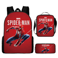 Spiderman Backpack Three Piece Set for Boys Elementary School Students Cartoon Backpack - Lusy Store LLC