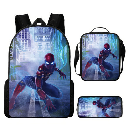 Spiderman Backpack Three Piece Set for Boys Elementary School Students Cartoon Backpack - Lusy Store LLC