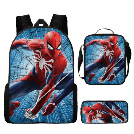 Spiderman Backpack Three Piece Set for Boys Elementary School Students Cartoon Backpack - Lusy Store LLC
