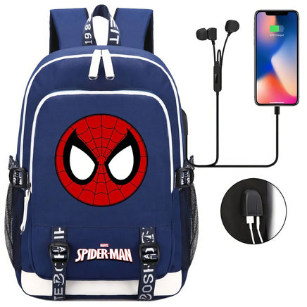Spiderman Backpack USB Boys Girls Kids Book School Bags Laptop Travel Backpack - Lusy Store LLC