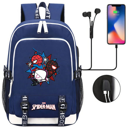 Spiderman Backpack USB Boys Girls Kids Book School Bags Laptop Travel Backpack - Lusy Store LLC
