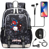 Spiderman Backpack USB Boys Girls Kids Book School Bags Laptop Travel Backpack - Lusy Store LLC
