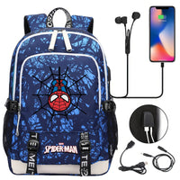 Spiderman Backpack USB Boys Girls Kids Book School Bags Laptop Travel Backpack - Lusy Store LLC