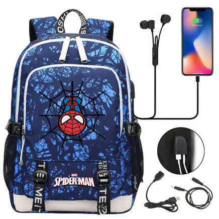 Spiderman Backpack USB Boys Girls Kids Book School Bags Laptop Travel Backpack - Lusy Store LLC