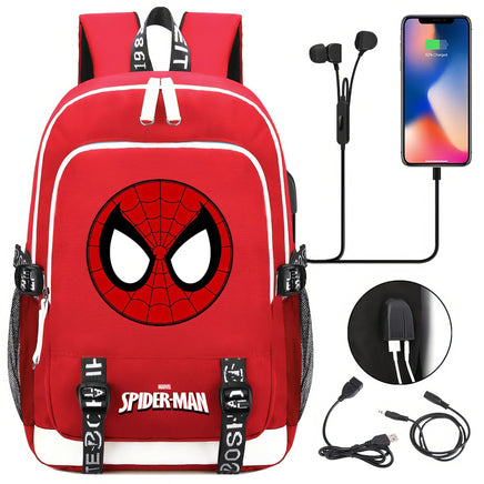 Spiderman Backpack USB Boys Girls Kids Book School Bags Laptop Travel Backpack - Lusy Store LLC