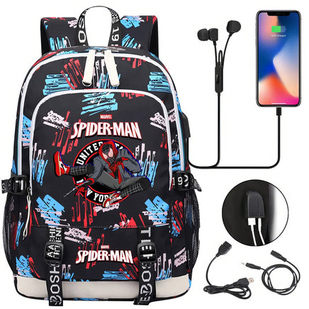 Spiderman Backpack USB Boys Girls Kids Book School Bags Laptop Travel Backpack - Lusy Store LLC