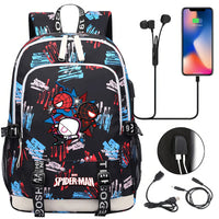 Spiderman Backpack USB Boys Girls Kids Book School Bags Laptop Travel Backpack - Lusy Store LLC