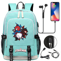 Spiderman Backpack USB Boys Girls Kids Book School Bags Laptop Travel Backpack - Lusy Store LLC
