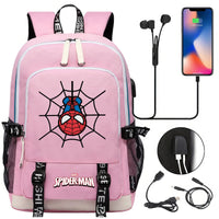 Spiderman Backpack USB Boys Girls Kids Book School Bags Laptop Travel Backpack - Lusy Store LLC