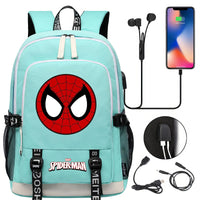 Spiderman Backpack USB Boys Girls Kids Book School Bags Laptop Travel Backpack - Lusy Store LLC