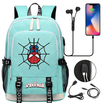 Spiderman Backpack USB Boys Girls Kids Book School Bags Laptop Travel Backpack - Lusy Store LLC
