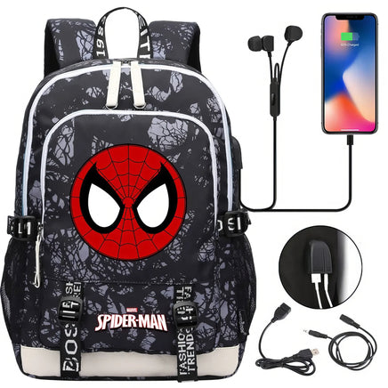 Spiderman Backpack USB Boys Girls Kids Book School Bags Laptop Travel Backpack - Lusy Store LLC