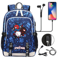 Spiderman Backpack USB Boys Girls Kids Book School Bags Laptop Travel Backpack - Lusy Store LLC