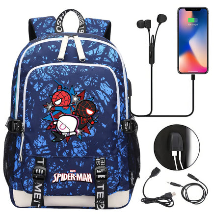 Spiderman Backpack USB Boys Girls Kids Book School Bags Laptop Travel Backpack - Lusy Store LLC