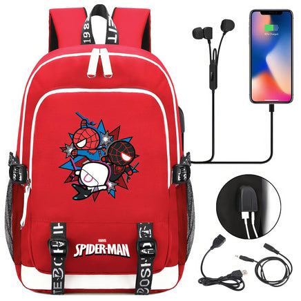 Spiderman Backpack USB Boys Girls Kids Book School Bags Laptop Travel Backpack - Lusy Store LLC