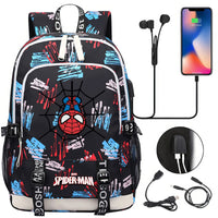 Spiderman Backpack USB Boys Girls Kids Book School Bags Laptop Travel Backpack - Lusy Store LLC