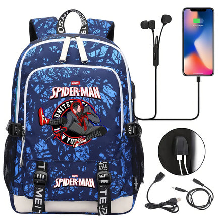 Spiderman Backpack USB Boys Girls Kids Book School Bags Laptop Travel Backpack - Lusy Store LLC