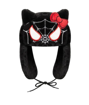 Spiderman & Gwen Stacy x Hello Kitty Fluffy Ushanka Hat - Lusy Store LLC
