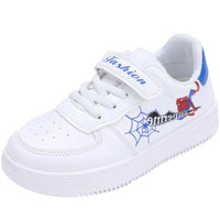 Spiderman shoes - Casual shoes fashion low top - PU leather white shoes Blue