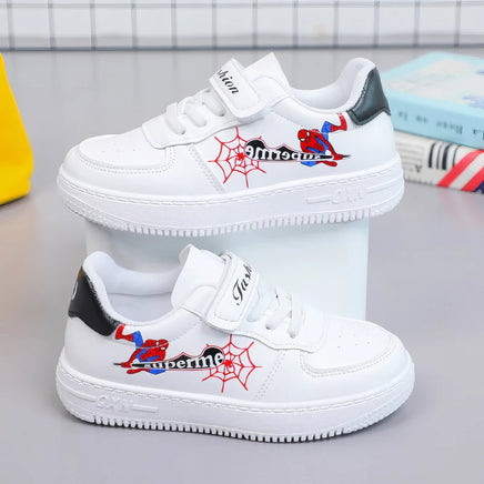 Spiderman shoes - Casual shoes fashion low top - PU leather white shoes