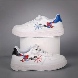 Spiderman shoes - Casual shoes fashion low top - PU leather white shoes - Lusy Store LLC