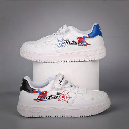 Spiderman shoes - Casual shoes fashion low top - PU leather white shoes