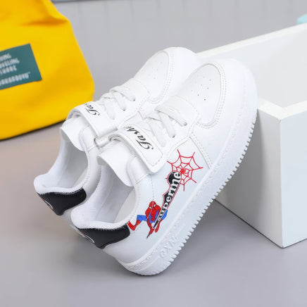 Spiderman shoes - Casual shoes fashion low top - PU leather white shoes - Lusy Store LLC