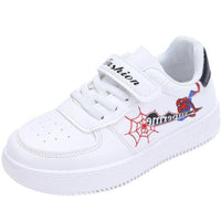 Spiderman shoes - Casual shoes fashion low top - PU leather white shoes Black