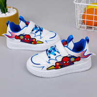 Spiderman shoes - Sports shoes children's leather - Boys' sports white breathable shoes - Lusy Store LLC