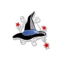 Spooky Halloween Brat Broom Pumpkin Head Cartoon Brooch YNCP8288