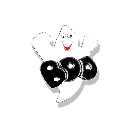Spooky Halloween Brat Broom Pumpkin Head Cartoon Brooch YNCP8284