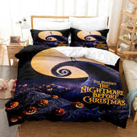 Spooky Halloween Series Bed Sheet Set - Complete Three-piece Holiday Bedding Set 4style