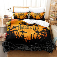 Spooky Halloween Series Bed Sheet Set - Complete Three-piece Holiday Bedding Set 2style