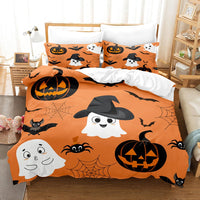 Spooky Halloween Series Bed Sheet Set - Complete Three-piece Holiday Bedding Set 5style