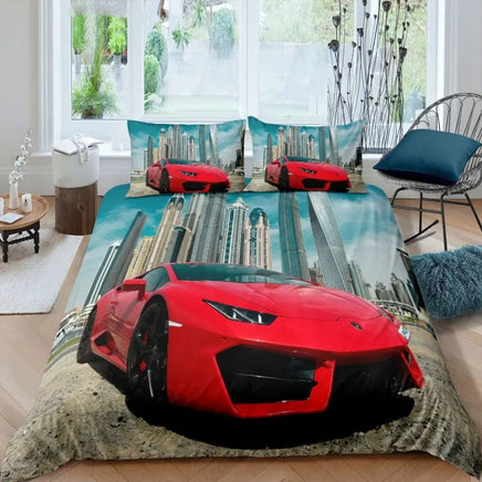 Sports Car Duvet Cover Set Luxury High Quality Bedding Double Queen King Bedclothes Boys Home Textile 4