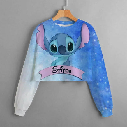 Spring and Autumn Girls' Short Sweatshirt Stitch Print Pullover 9