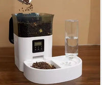 Automatic Pet Waterer & Feeder - 4L for Cats & Dogs Black Grey