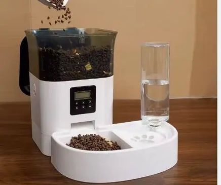 Automatic Pet Waterer & Feeder - 4L for Cats & Dogs Black Grey
