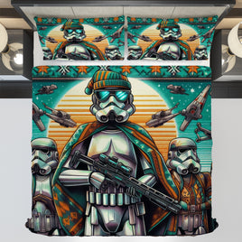 Starwars bedding - Christmas duvet covers linen high quality cotton quilt sets and pillowcase - Lusy Store LLC