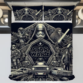 Starwars bedding - Cool graphics duvet covers linen high quality cotton quilt sets and pillowcase - Lusy Store LLC