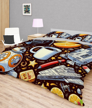 Starwars bedding - Darth Vader BB-8 graphics duvet covers linen high quality cotton quilt sets and pillowcase - Lusy Store LLC