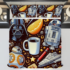 Starwars bedding - Darth Vader BB-8 graphics duvet covers linen high quality cotton quilt sets and pillowcase - Lusy Store LLC