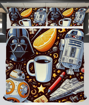 Starwars bedding - Darth Vader BB-8 graphics duvet covers linen high quality cotton quilt sets and pillowcase - Lusy Store LLC