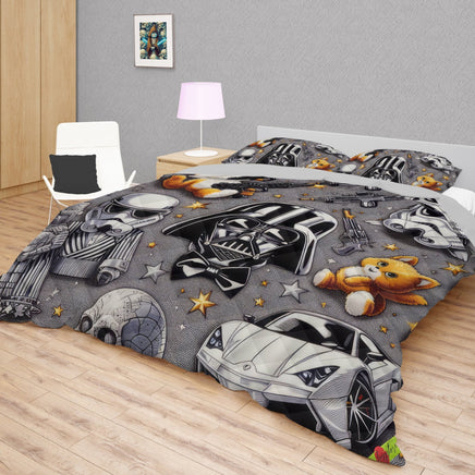 Starwars bedding - Darth Vader funny duvet covers linen high quality cotton quilt sets and pillowcase - Lusy Store LLC